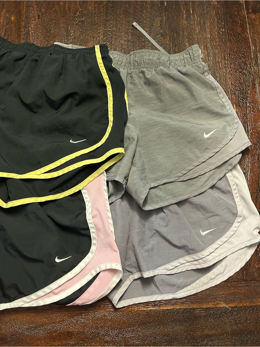 Nike Women’s Dri Fit Shorts Pack - Black with Yellow Trim, Gray, Pink Accents